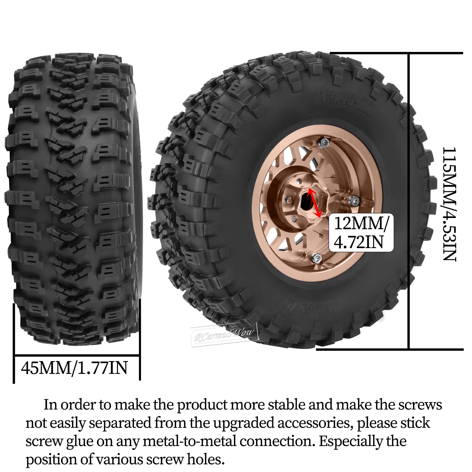 Amazon | RCarmubWow RC 2.2 ビードロックタイヤセット 2.2インチ